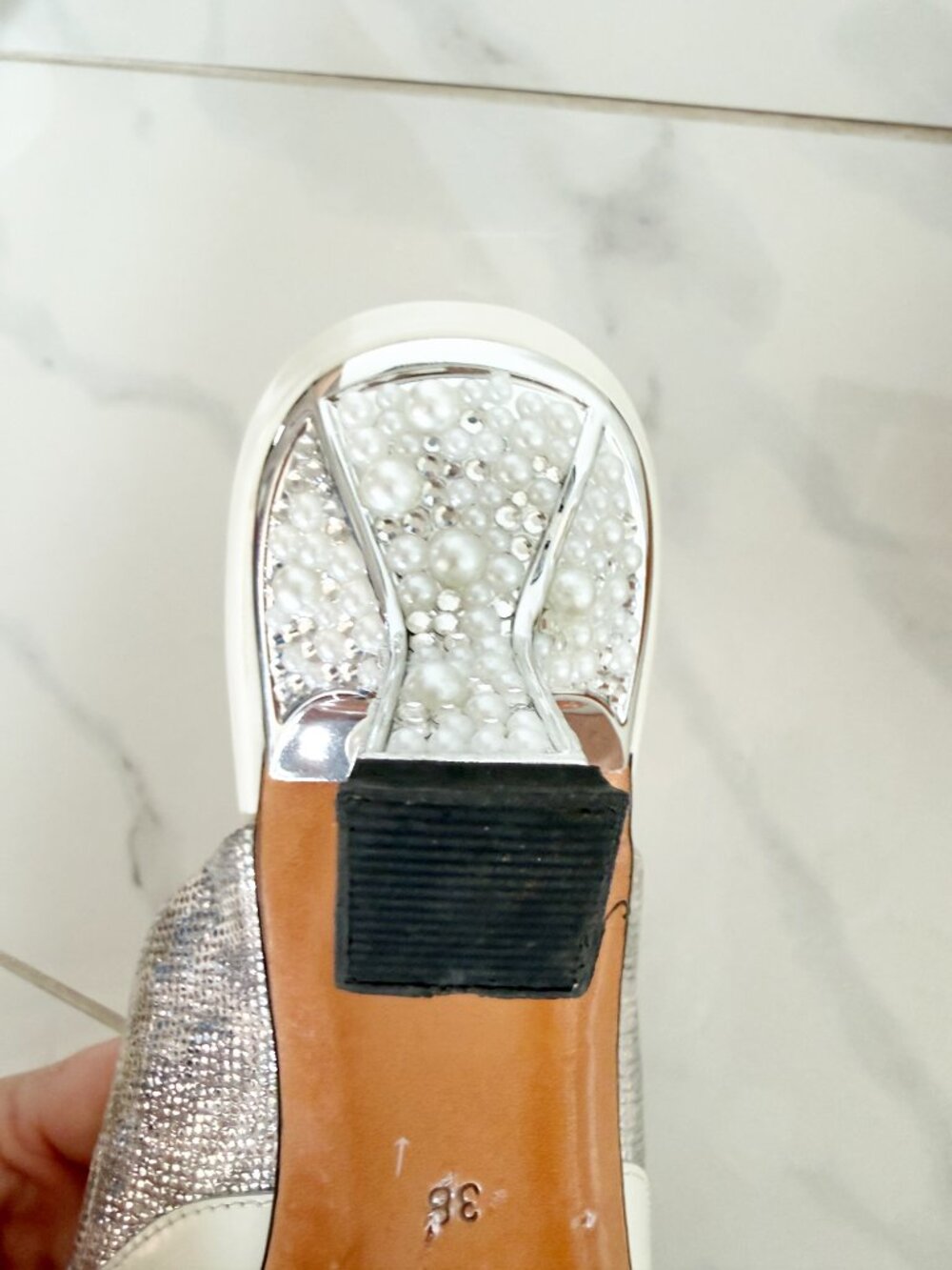 A.b. poetique London Wedding Pearl Slide Pointed Toe Shoe Embellished 8 - Picture 11 of 16